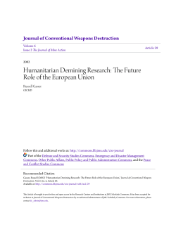 Humanitarian Demining Research: The Future Role of the European