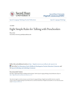 Eight Simple Rules for Talking with Preschoolers