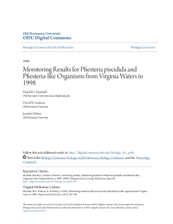 Monitoring Results for Pfiesteria piscidida and Pfiesteria