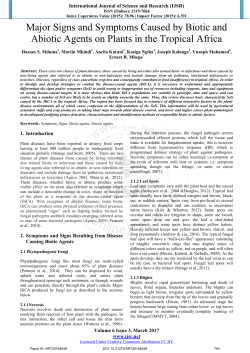 Major Signs and Symptoms Caused by Biotic and Abiotic Agents on