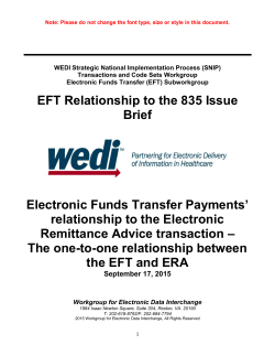 Electronic Funds Transfer Payments` relationship to the