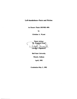 Left-handedness--Facts and Fiction - Cardinal Scholar Home