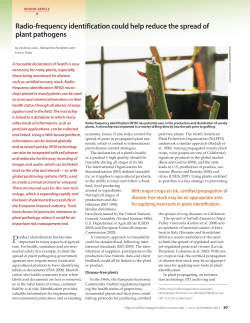 Radio-frequency identification could help reduce the spread of plant