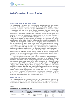 Asi -Orontes River Basin - Food and Agriculture Organization of the