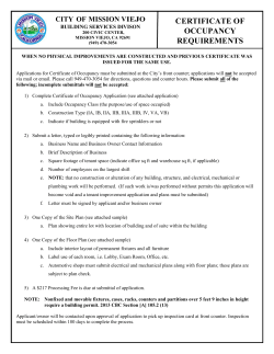 certificate of occupancy requirements
