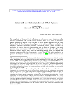 Anti-chronicle and Subalternity in La novela del Indio Tupinamba