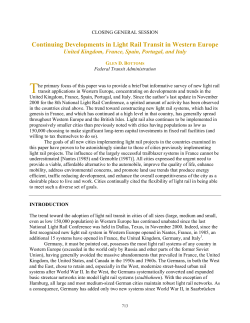 Continuing Developments in Light Rail Transit in Western Europe