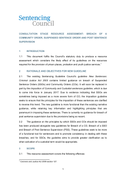Breach of a Community Order, Suspended Sentence Order and Post