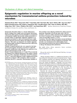 Epigenetic regulation in murine offspring as a - IMT