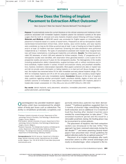 How Does the Timing of Implant Placement to Extraction Affect