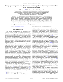 Energy spectra of gamma rays, electrons, and neutrinos produced at