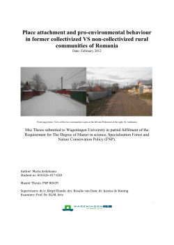 Place attachment and pro-environmental behaviour in former