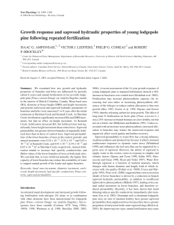Growth response and sapwood hydraulic properties of young