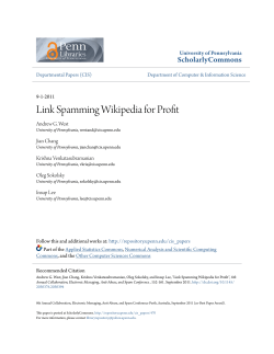 Link Spamming Wikipedia for Profit - ScholarlyCommons