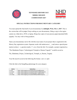 TENNESSEE HISTORY DAY MIDDLE REGION COMPETITION