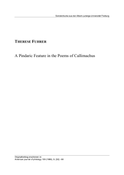 A Pindaric Feature in the Poems of Callimachus