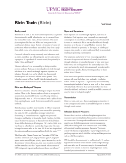 Ricin Toxin (Ricin) - Center for Health Security