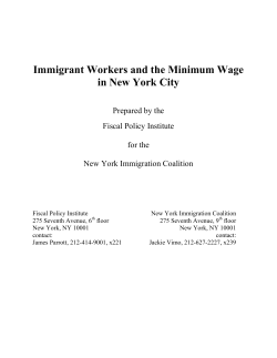 Immigrant Workers and the Minimum Wage in New York City