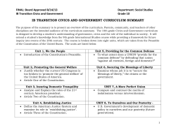 IB TRANSITION CIVICS AND GOVERNMENT CURRICULUM