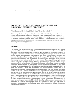 polymeric flocculants for wastewater