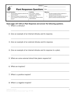Plant Responses Questions