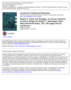 Journal of Architectural Education Robert R. Taylor and Tuskegee