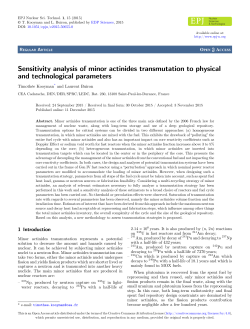 Sensitivity analysis of minor actinides transmutation to physical and