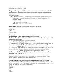 Chemical Formulas