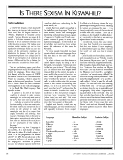 Is THERE SEXISM IN KISWAHILI?