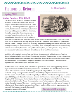 ENG 461-01 Fictions of Reform