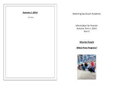 Autumn 1 2014 Kettering Buccleuch Academy Information for