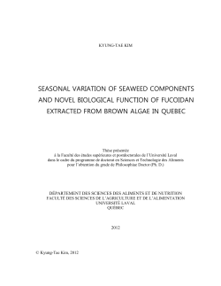 seasonal variation of seaweed components and