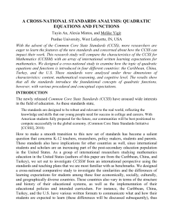 A Cross-National Standards Analysis: Quadratic Equations And