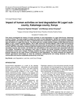 Impact of human activities on land degradation IN Lugari sub