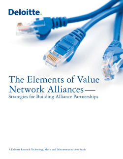 The Elements of Value Network Alliances