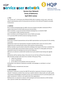 SUN 2015 Terms of reference