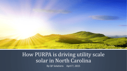How PURPA is driving utility scale solar in North