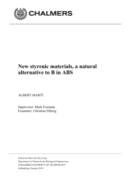 New styrenic materials, a natural alternative to B in ABS