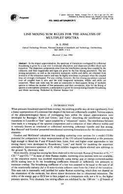 line mixing sum rules for the analysis of multiplet