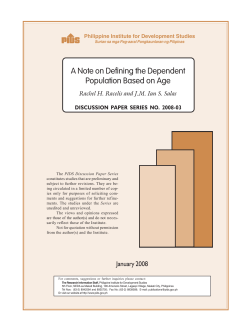 A Note on Defining the Dependent Population Based on Age