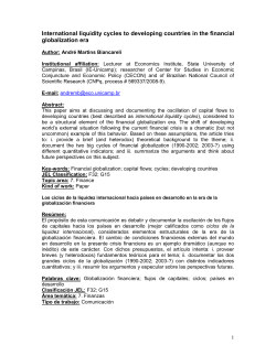 International liquidity cycles to developing countries in the financial