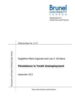 Persistence in Youth Unemployment