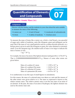 Quantification of Elements and Compounds - e