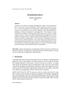 Dissatisfaction theory - Matthew Mandelkern