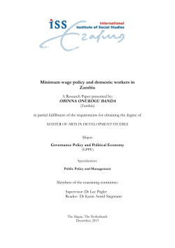 Minimum wage policy and domestic workers in Zambia