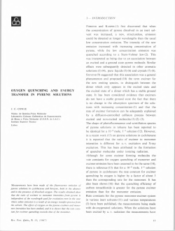 oxygen quenching and energy transfer in pyrene solutions