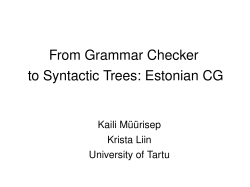 From Grammar Checker to Syntactic Trees: Estonian CG