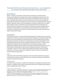 Purposeful and Systemic Infrastructure Governance &ndash; a pre
