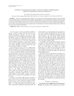 SURVIVAL OF MONARCH BUTTERFLY, DANAUS