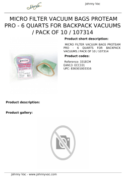MICRO FILTER VACUUM BAGS PROTEAM PRO